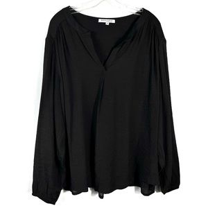 Modamix by Brandon Thomas Black Long Sleeve V-Neck Lightweight Breathable Top 22